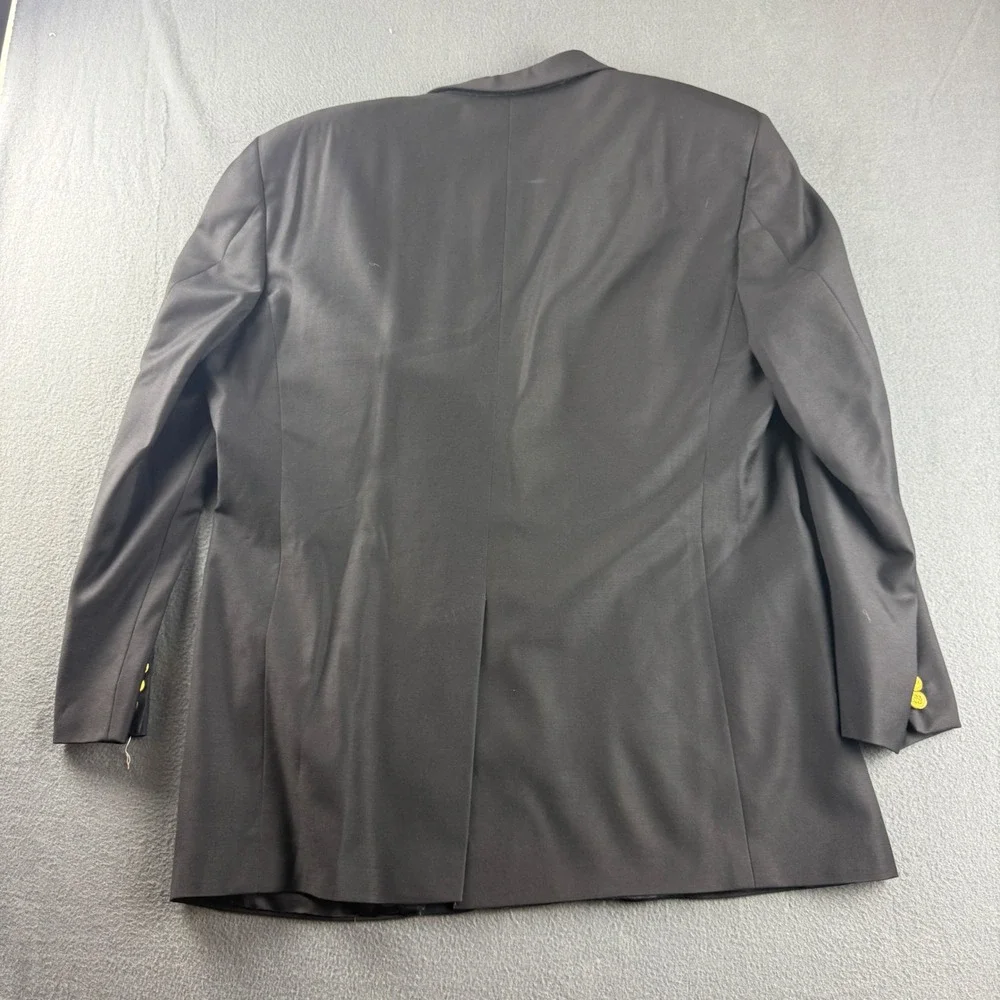 USA Brooks Brothers Jacket Men's 43 Black Gold Button Loro Piana 120s Blazer VTG
